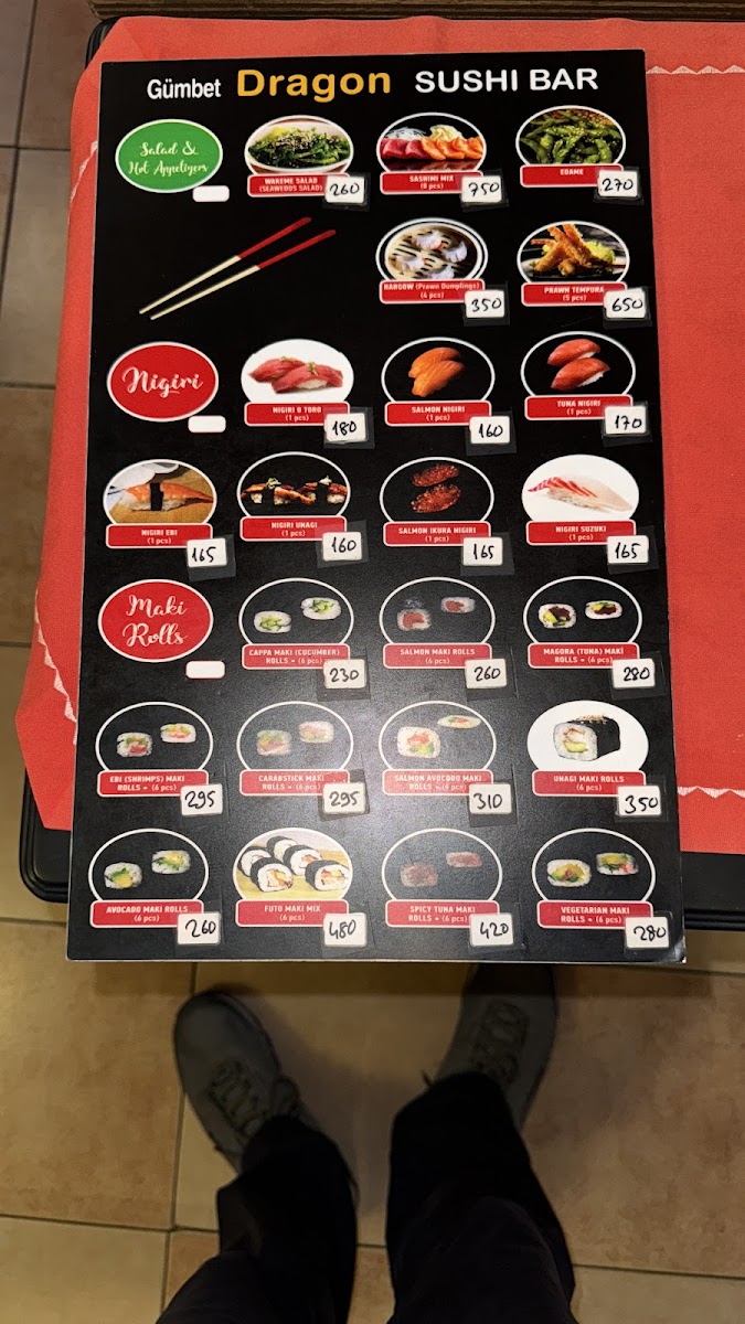 Menu Gumbet Dragon Chinese And Indian Restaurant & Sushi Bar-1