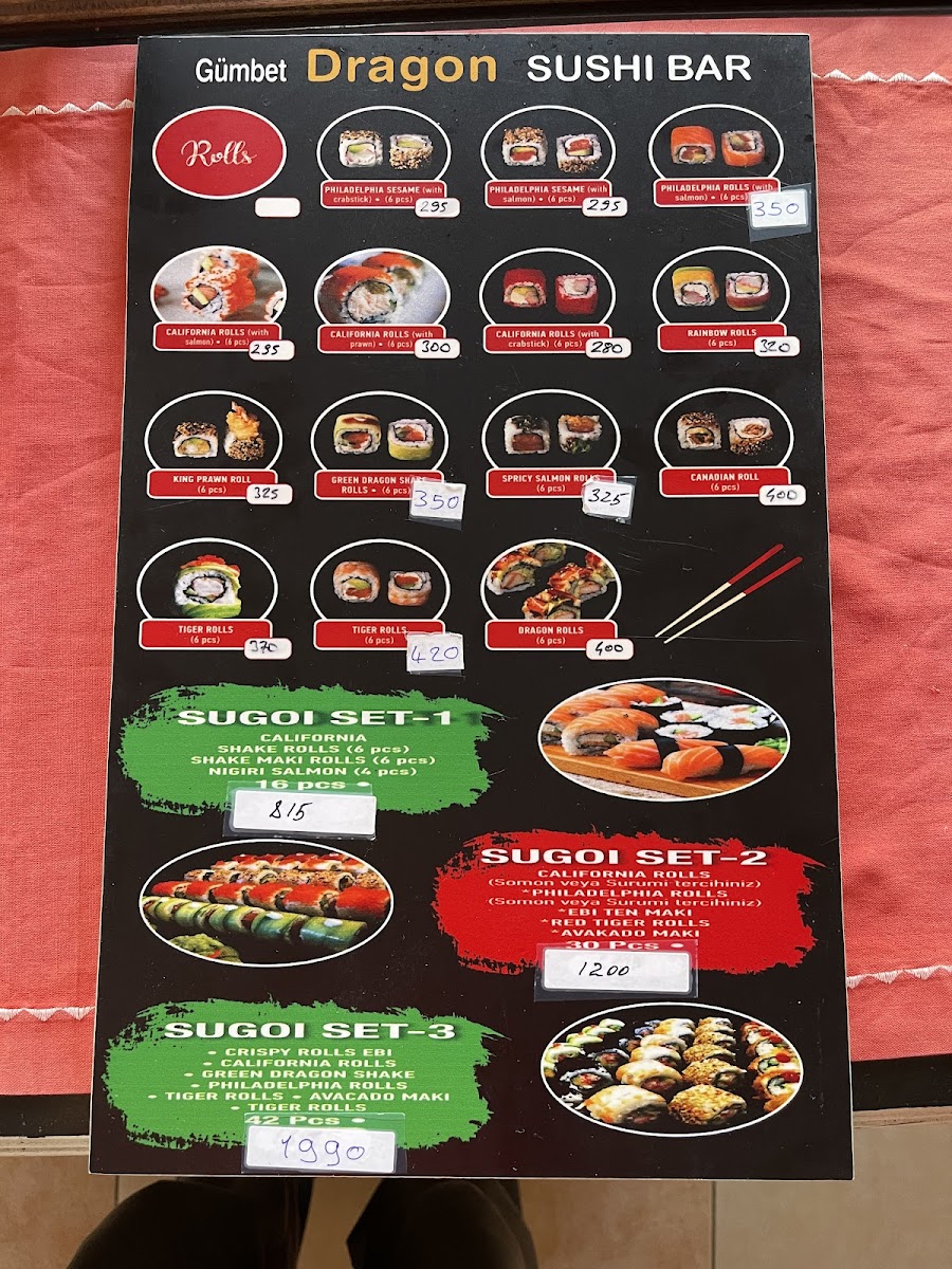 Menu Gumbet Dragon Chinese And Indian Restaurant & Sushi Bar-2